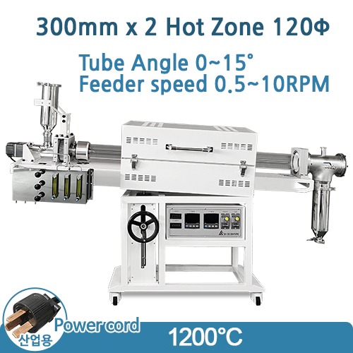 1200°C Rotary Kiln two heating zones